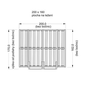 Mechanismus postel 2lůžko - boční / s 21-ti lamel.roštem /