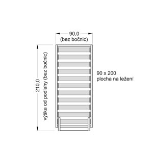 Mechanismus postel 1lůžko / s 21-ti lamel.roštem /